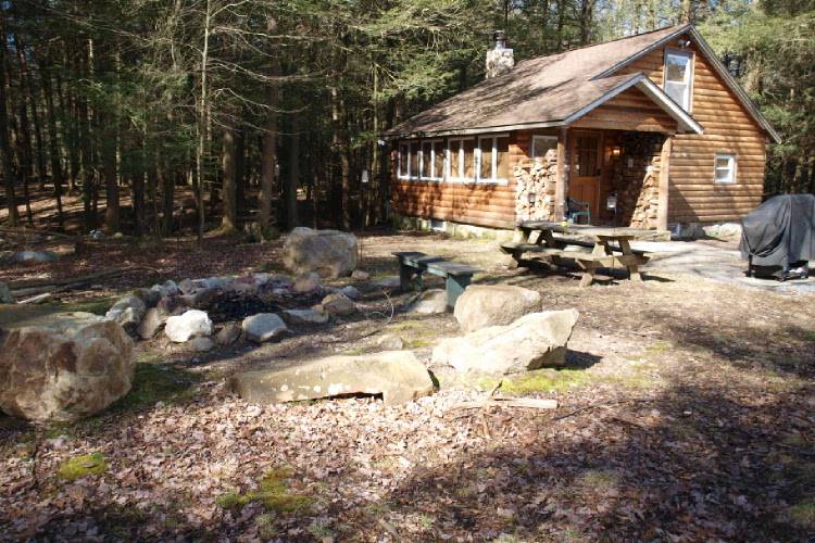 Cabin in Hemlock Forest with a Feeling You`re at a State Park